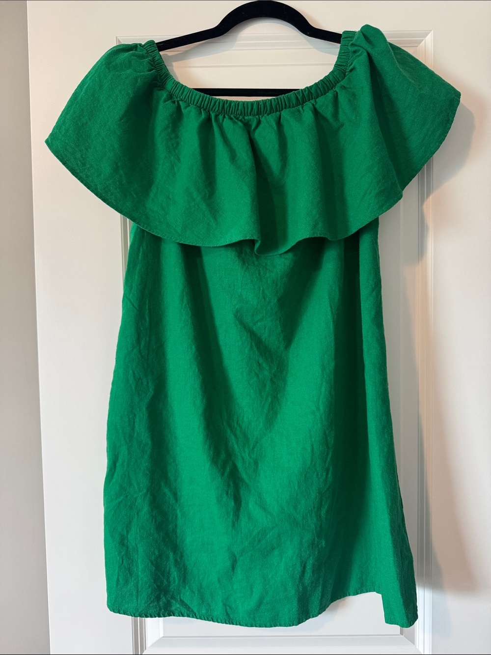 Old Navy Green Off-Shoulder Ruffle Mini Dress